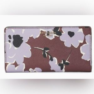 Kate Spade cameron floral bouquet large slim bifold wallet